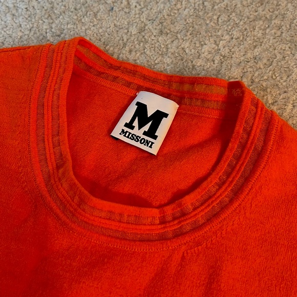 M MISSONI LIGHTWEIGHT KNIT CREWNECK SHORT SLEEVE SWEATER - Picture 2 of 4